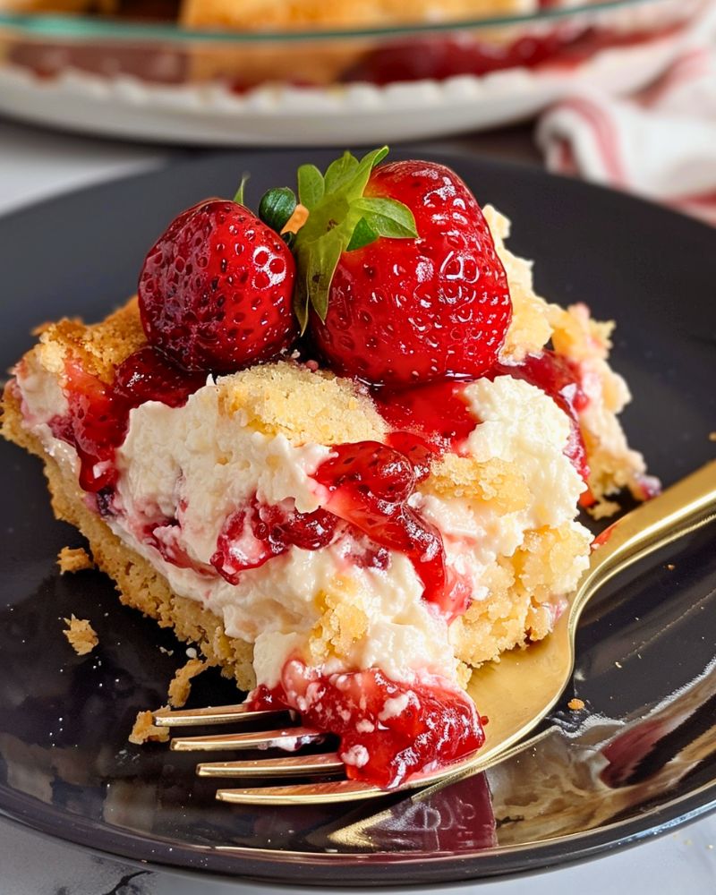 Strawberry Cheesecake Dump Cake