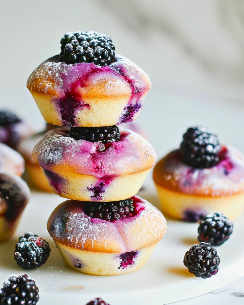 Upside Down Blackberry Cupcakes