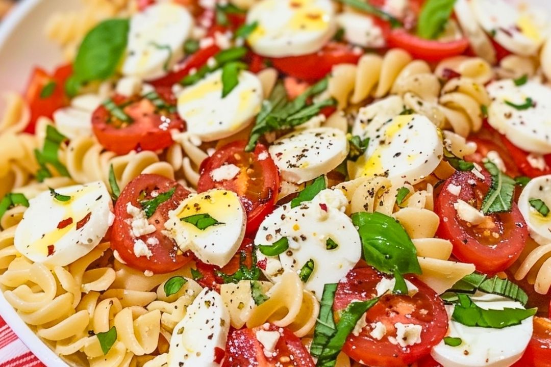 Best Caprese Pasta Salad 🥗 | No Mayo, Make-Ahead, Perfect for Potlucks