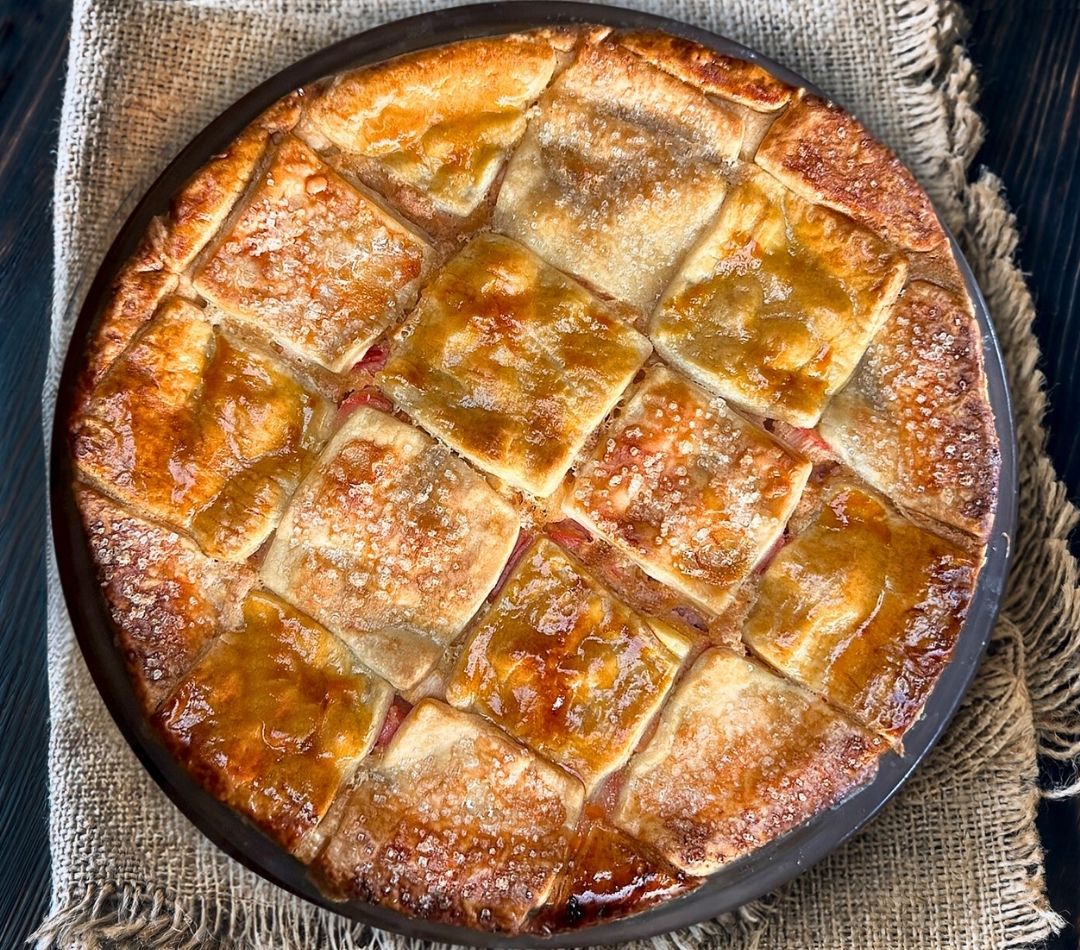 Rhubarb Custard Pie 🍓 | No Fuss, Spring Dessert, Buttery Crust