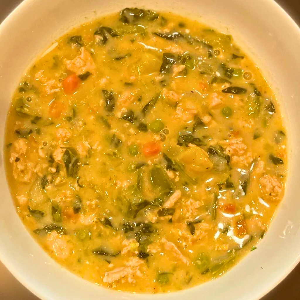Healthy Creamy Turkey Vegetable Chowder | High-Protein, Low-Calorie Comfort Soup