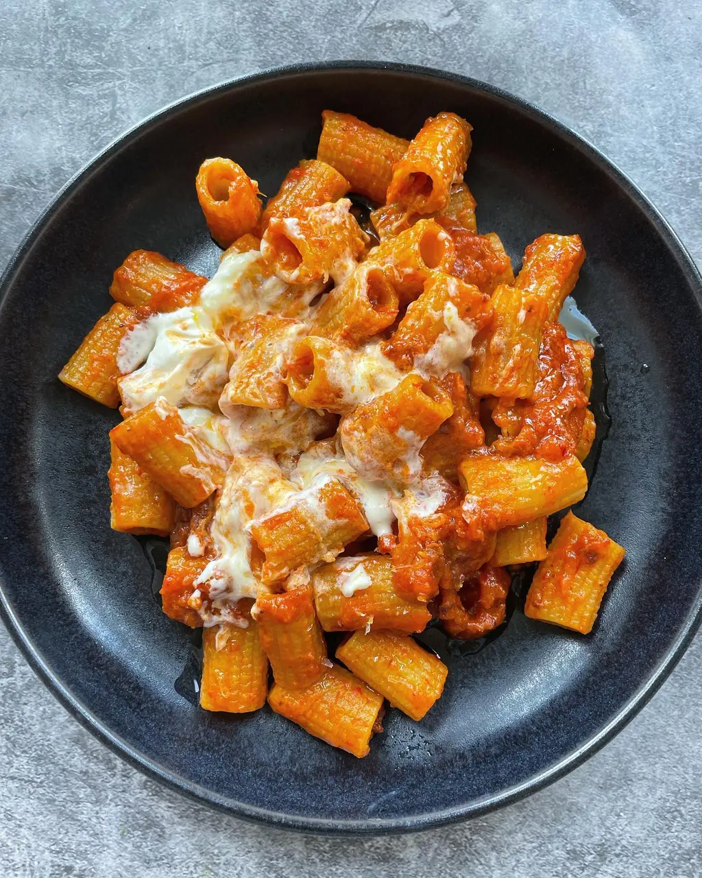 Creamy Rigatoni with Crispy Beef Chorizo and Tomato Ragù
