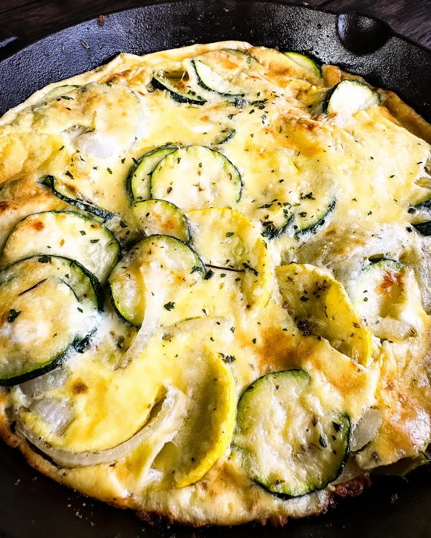 Fluffy Squash and Zucchini Frittata with Parmesan