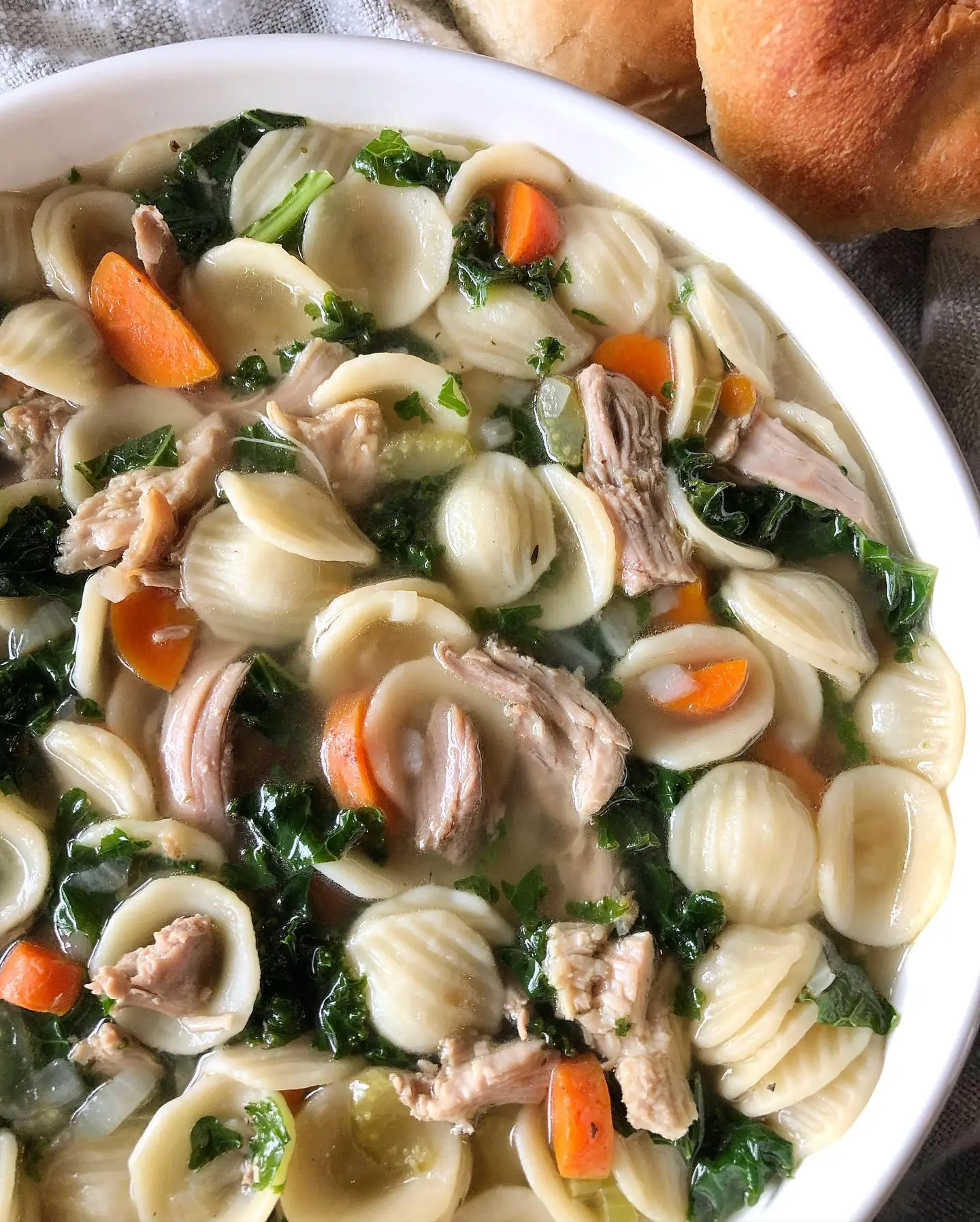 Hearty Leftover Turkey Soup with Kale and Pasta