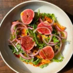 Golden-Hour Hot Honey Halloumi with Fresh Figs, Quick-Pickled Onions & Rocket — Easy Vegetarian Appetizer