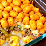 Best Ever Tater Tot Casserole with Ground Beef and Cheddar