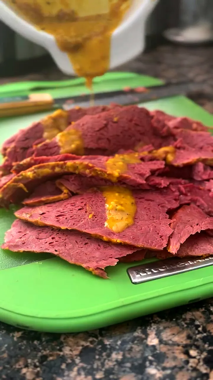 Slow-Cooked Corned Beef with Honey-Mustard Glaze